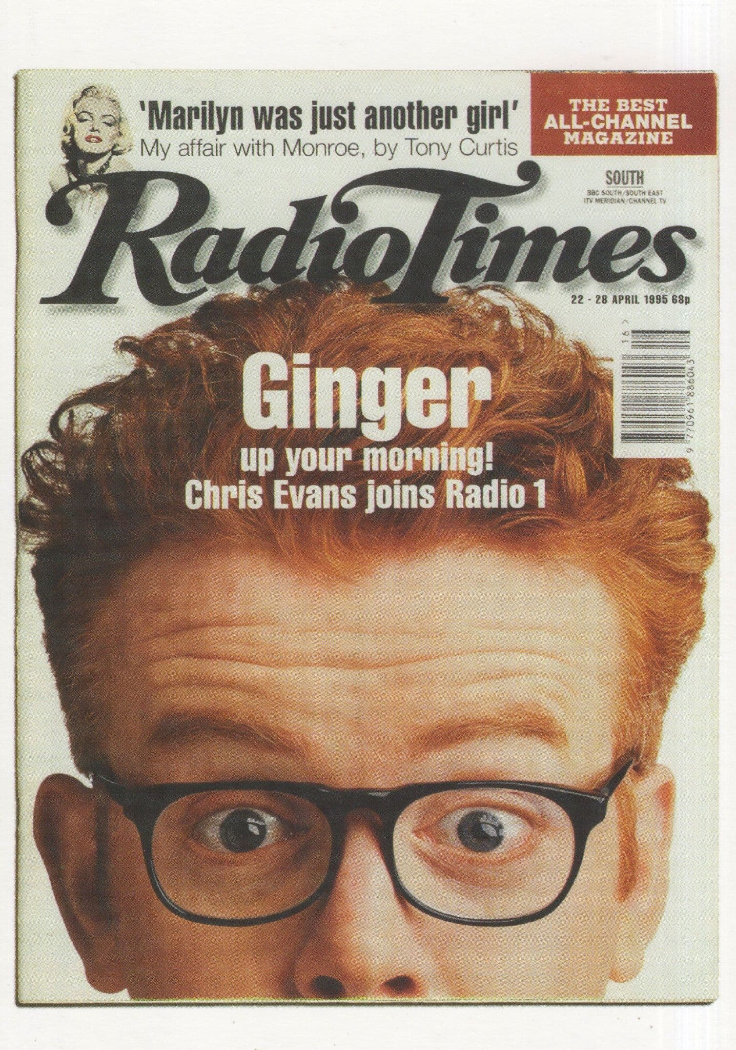 Chris Evans Joins Radio 1 Marilyn Monroe Times Magazine Postcard