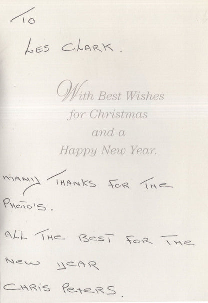 Chris Peters Swindon South African Boxing Hand Signed Christmas Card