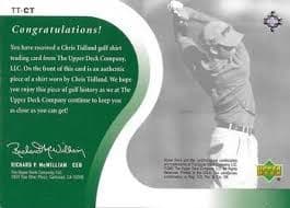 Chris Tidland Original Shirt Golf Tour Rare Limited Threads Card