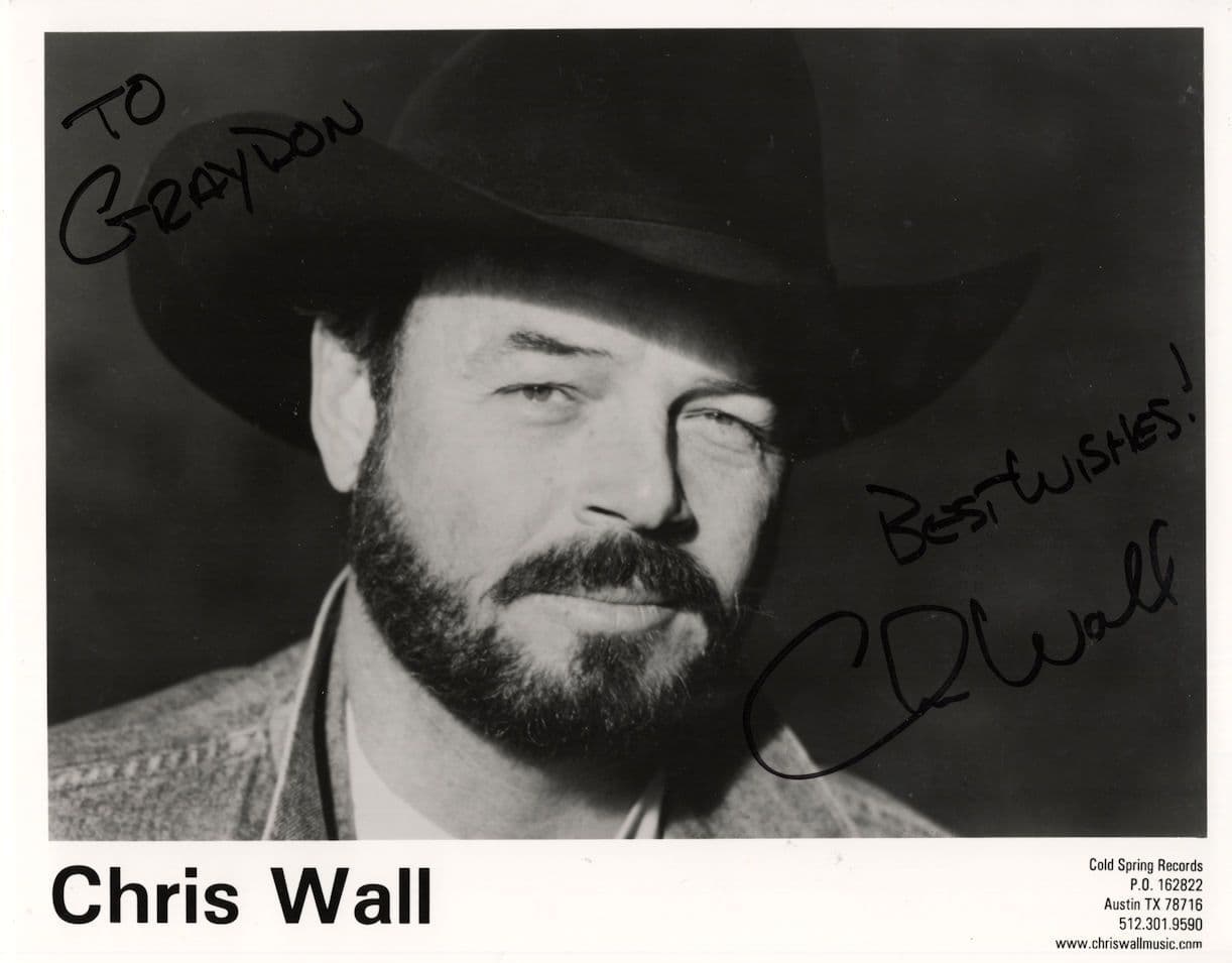Chris Wall Country & Western Singer 10x8 Texas Hand Signed Photo