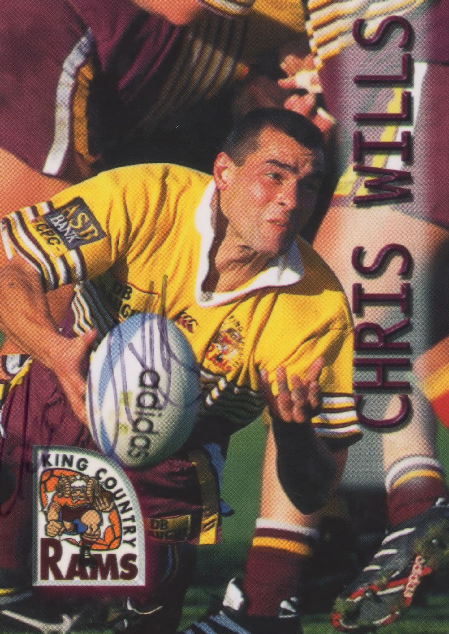 Chris Wills King Country Rams New Zealand Rugby Hand Signed Card Photo
