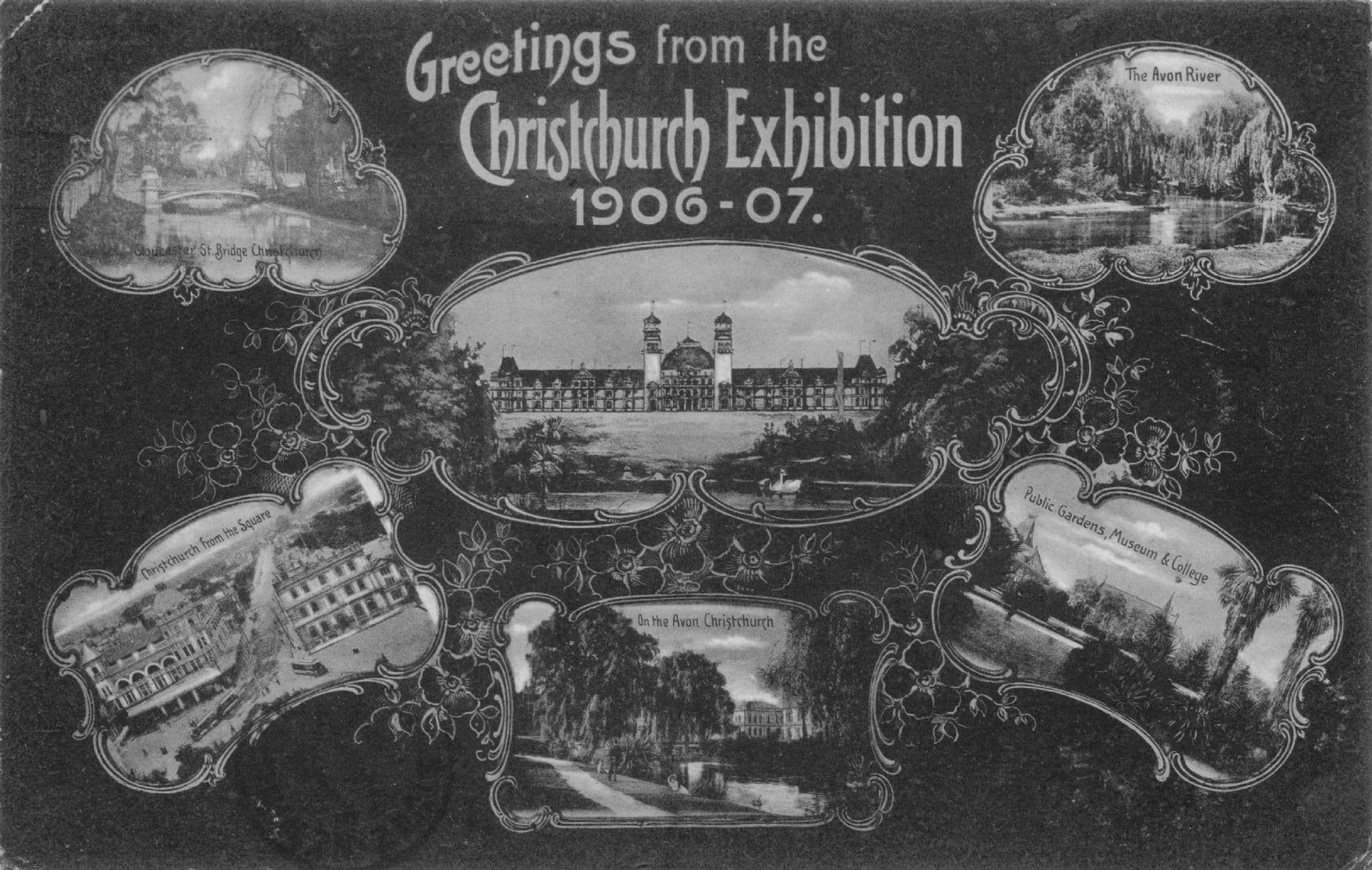 Christchurch Exhibition 1906 1907 New Zealand Old Rare Postcard