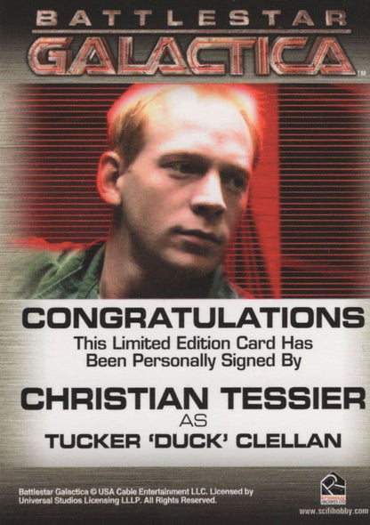 Christian Tessier Battlestar Galactica Sci-Fi TV Show Hand Signed Card Photo