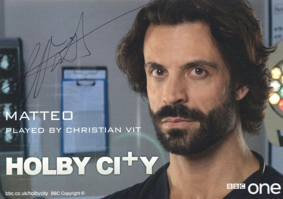 Christian Vit as Matteo Holby City BBC RARE Hand Signed Cast Card Photo