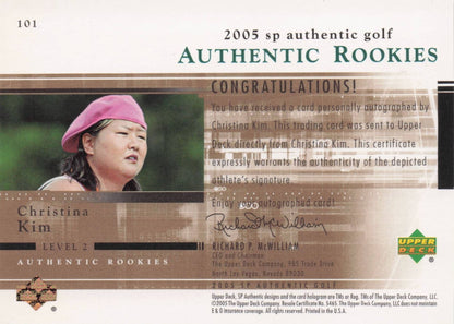 Christina Kim Authentic Rookies 2005 Golf SP Hand Signed Autograph Card