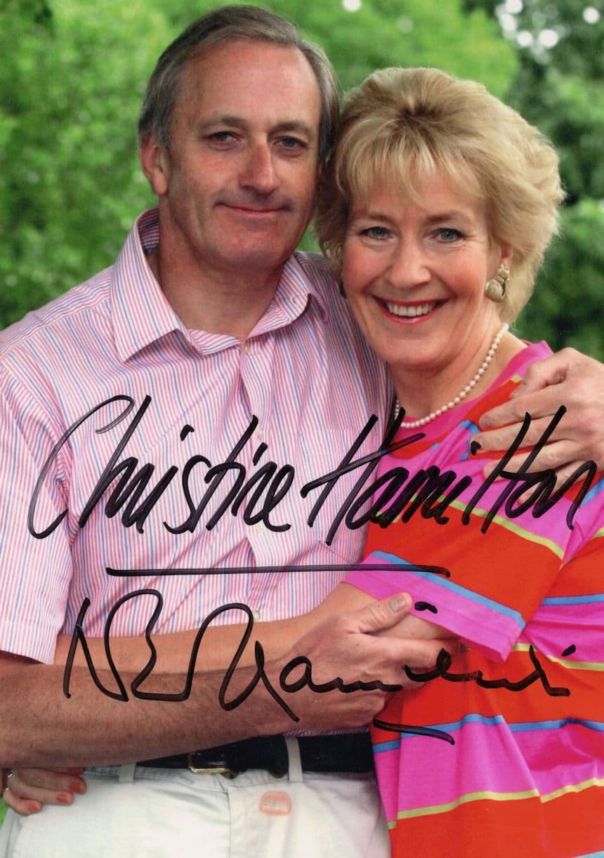 Christine & Neil Hamilton of GMTV Large Undedicated Hand Signed Photo