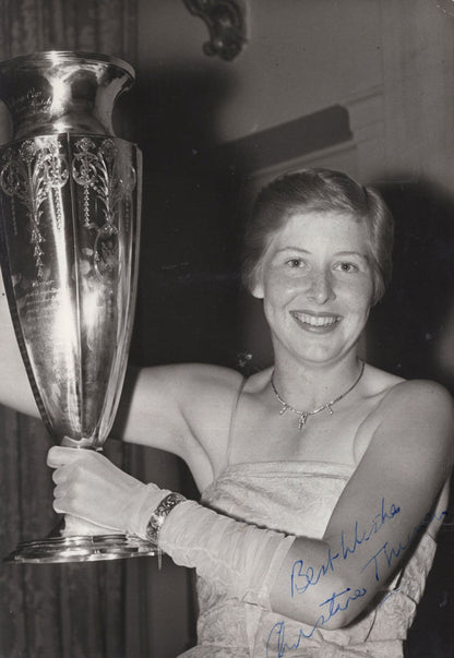Christine Truman Wimbledon 1958 Victory Tennis Hand Signed Press Photo