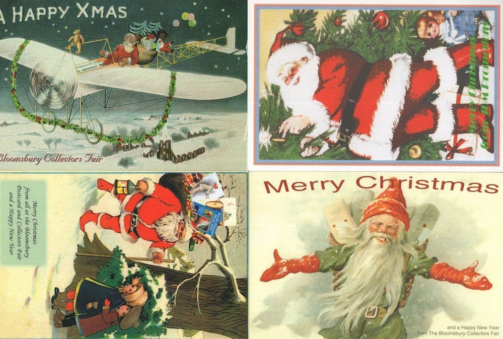Christmas Postcard Exhibition Santa Claus 4x Advertising Postcard s