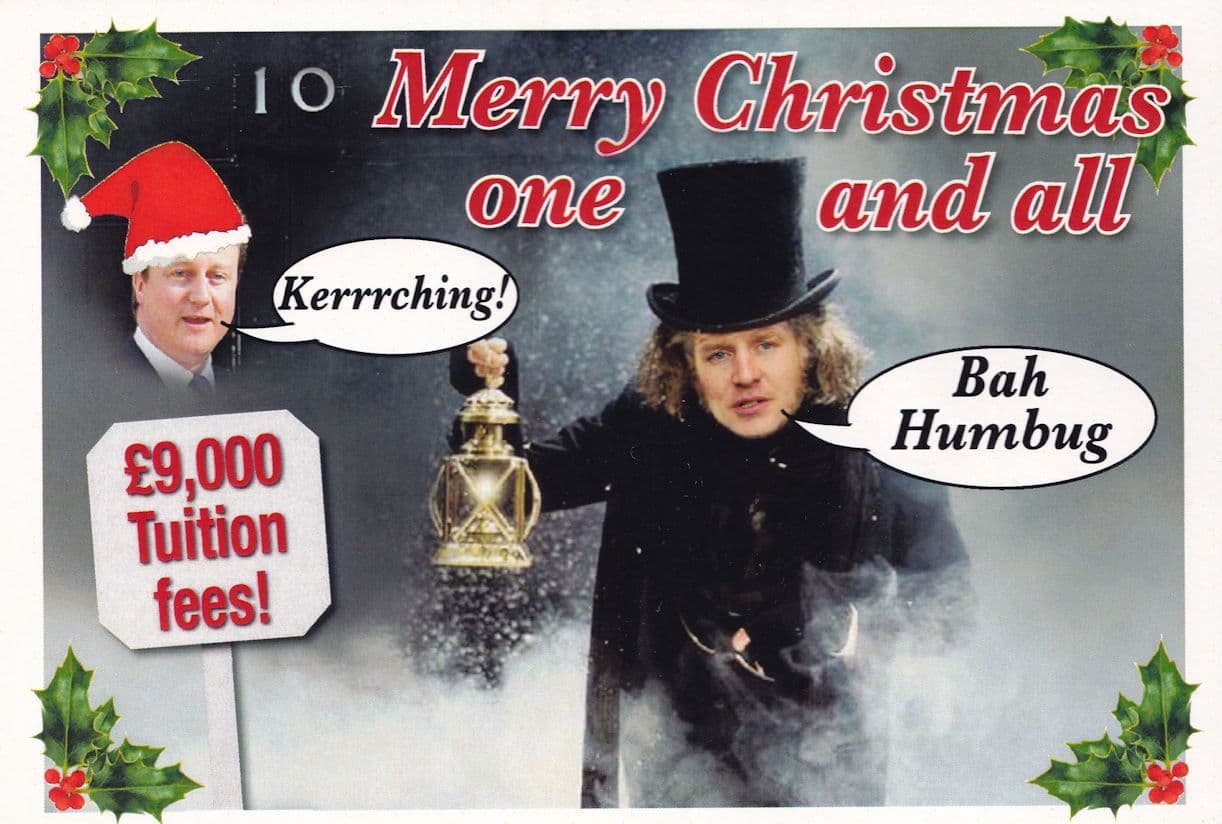 Christmas Santa Claus Hat Bah Humbug Advertising Postcard