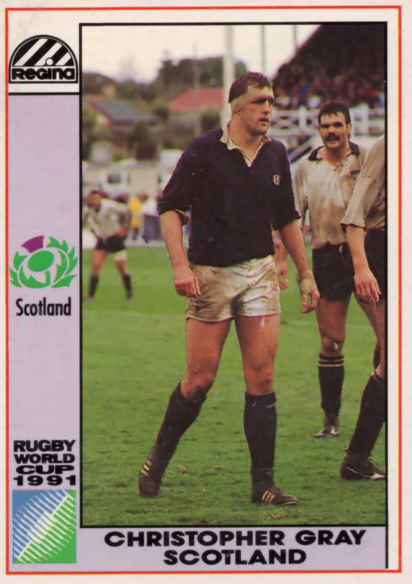 Christopher Gray Scotland Hand Signed Rugby 1991 World Cup Card Photo