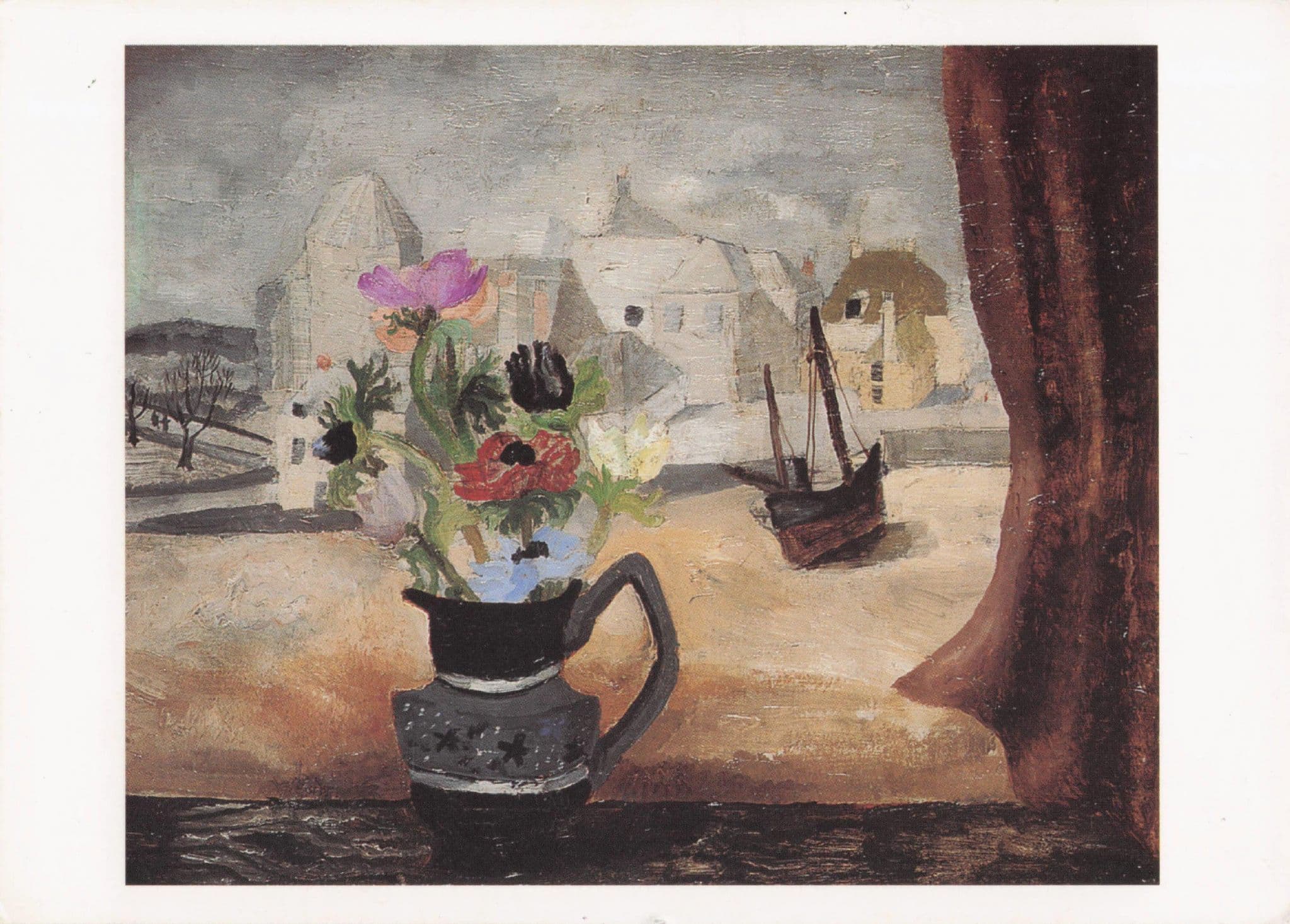 Christopher Wood Anemones In A Cornish Window Painting Postcard
