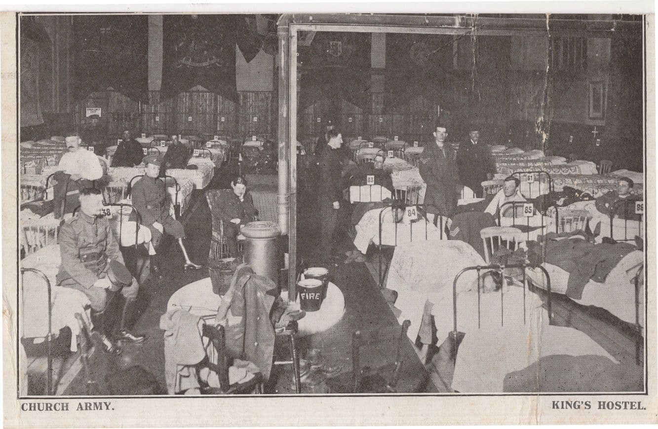 Church Army Fire Buckets London Kings Hostel Worn Postcard