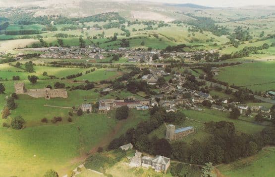 Church & Market Brough Cumbria Village Aerial Postcard