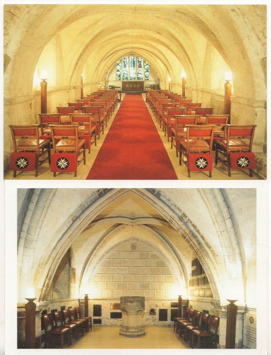 Church Of St John Crypt The Grand Priory Clarkenwell London 2x Postcard