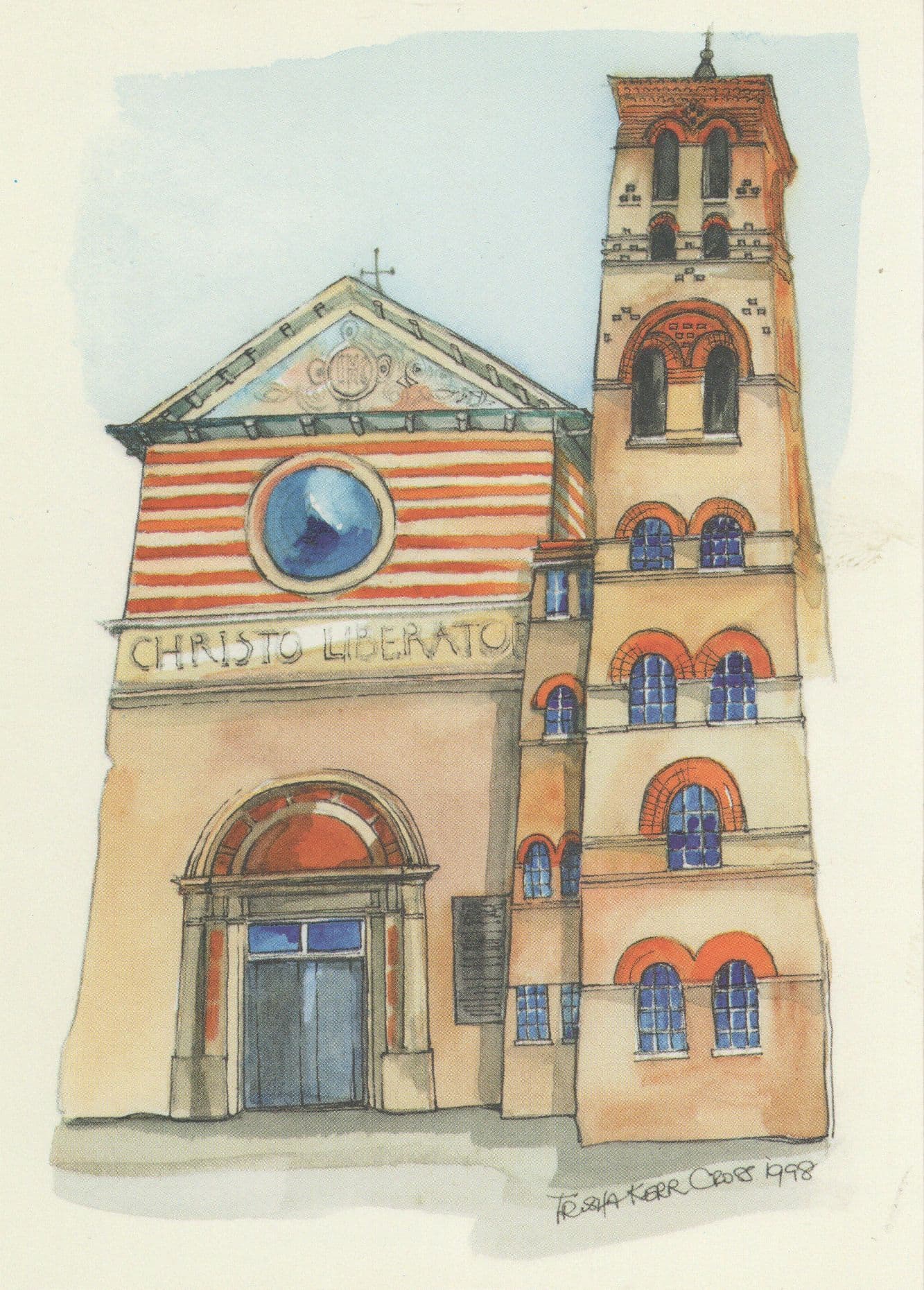Church Of The Holy Redeemer Victorian Painting London Postcard