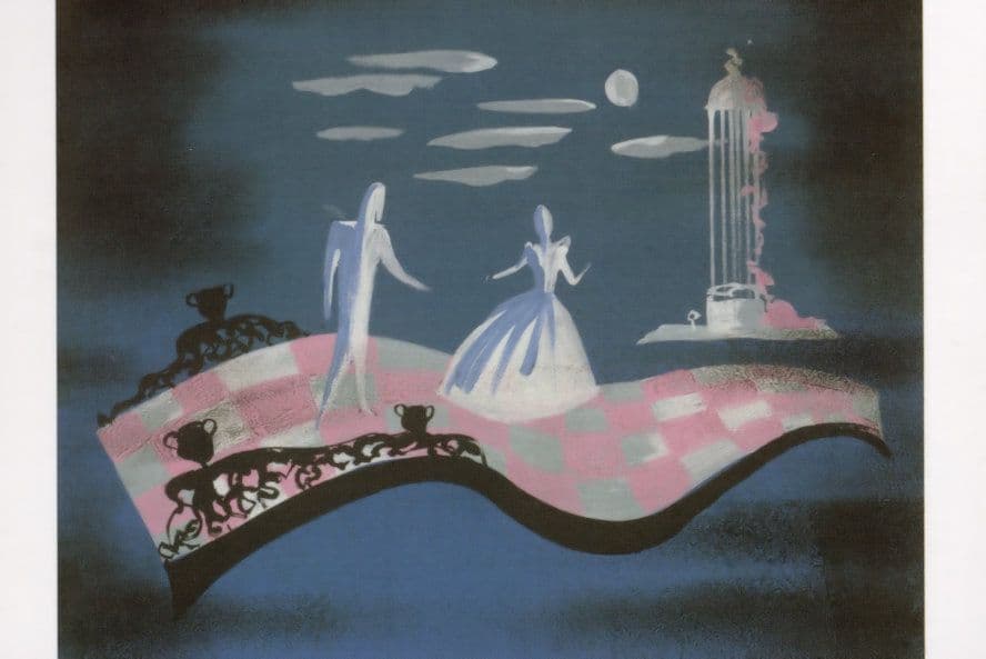 Cinderella Ballroom Dance Prince Charming Painting Movie Storyboard Postcard