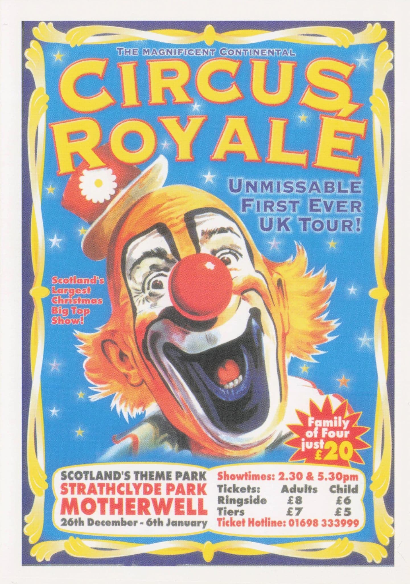 Circus Royale First UK Tour Strathclyde Park Motherwell Poster Postcard