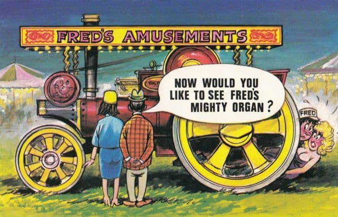 Circus Travelling Organ Transportation Old Fair Amusements Comic Humour Postcard