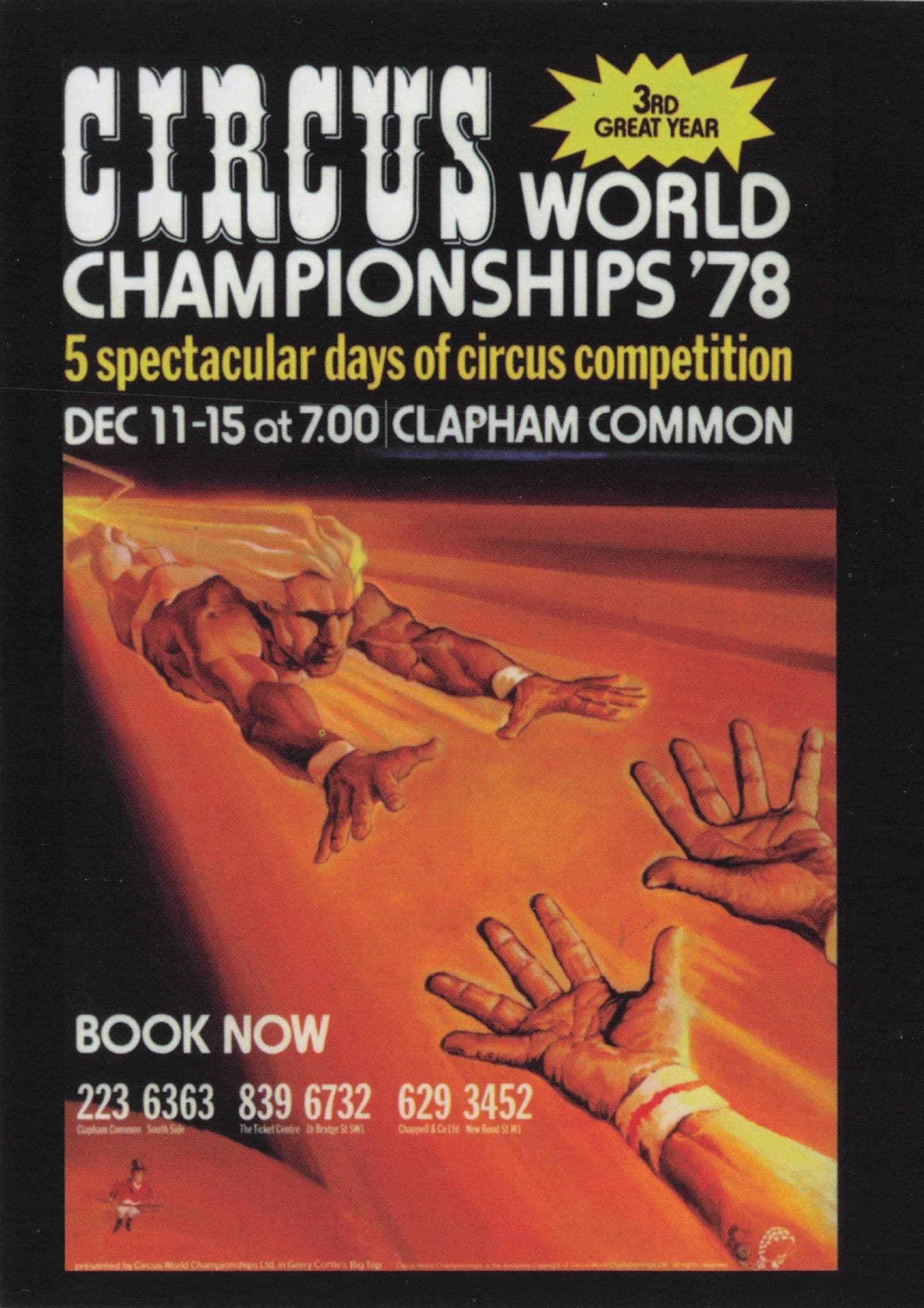 Circus World Championships Clapham Common London 1978 Poster Postcard