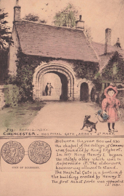 Cirencester Hospital Gate Old Coin Of Eggberht Phillimore Art History Postcard