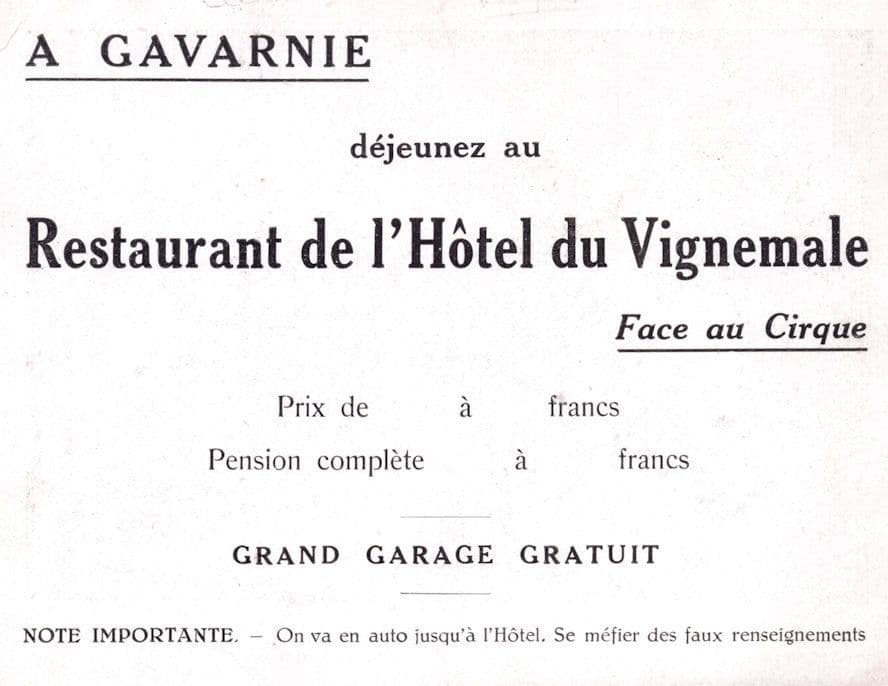 Cirque de Gavarnie Vue de Hotel Du Vignemale French Postcard
