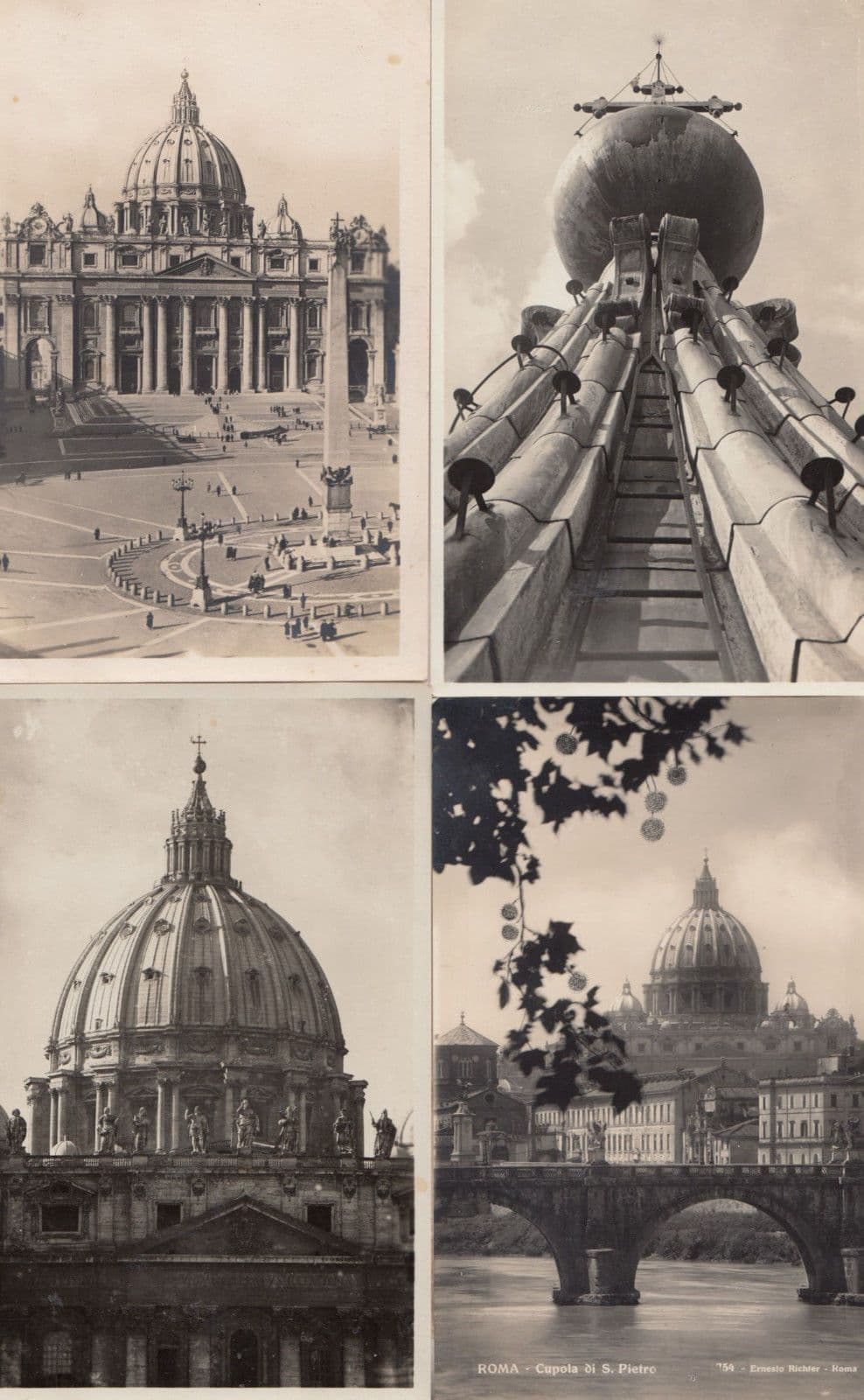 Citta Del Vaticano Roma Basilica Di San Pietro Italy 4x Italy Antique Postcard