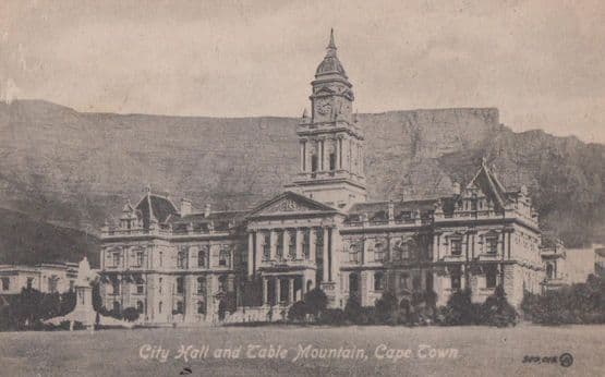City Hall Table Mountain Cape Town Antique Postcard