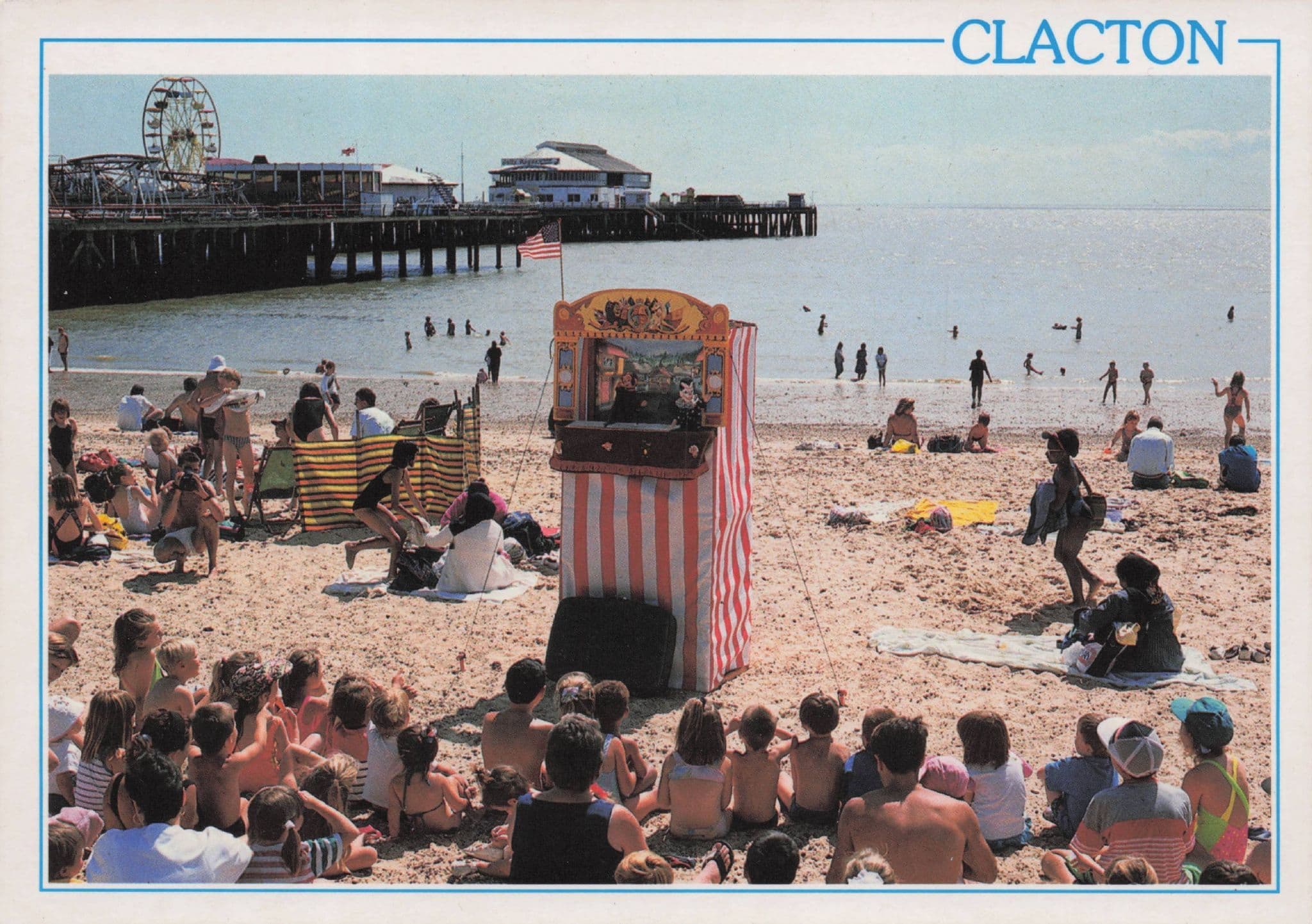 Clacton On Sea Punch & Judy Puppet 1980s Show Rare Postcard