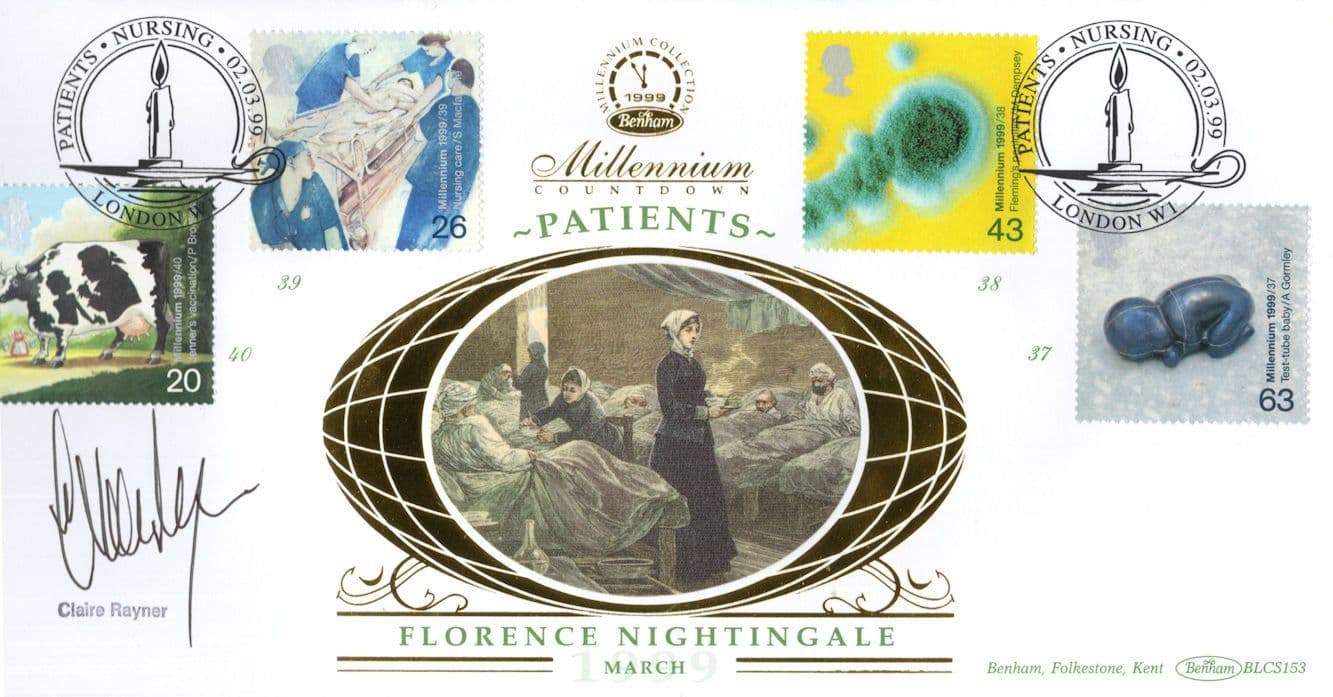 Claire Rayner Patients Florence Nightingale Benham Hand Signed FDC