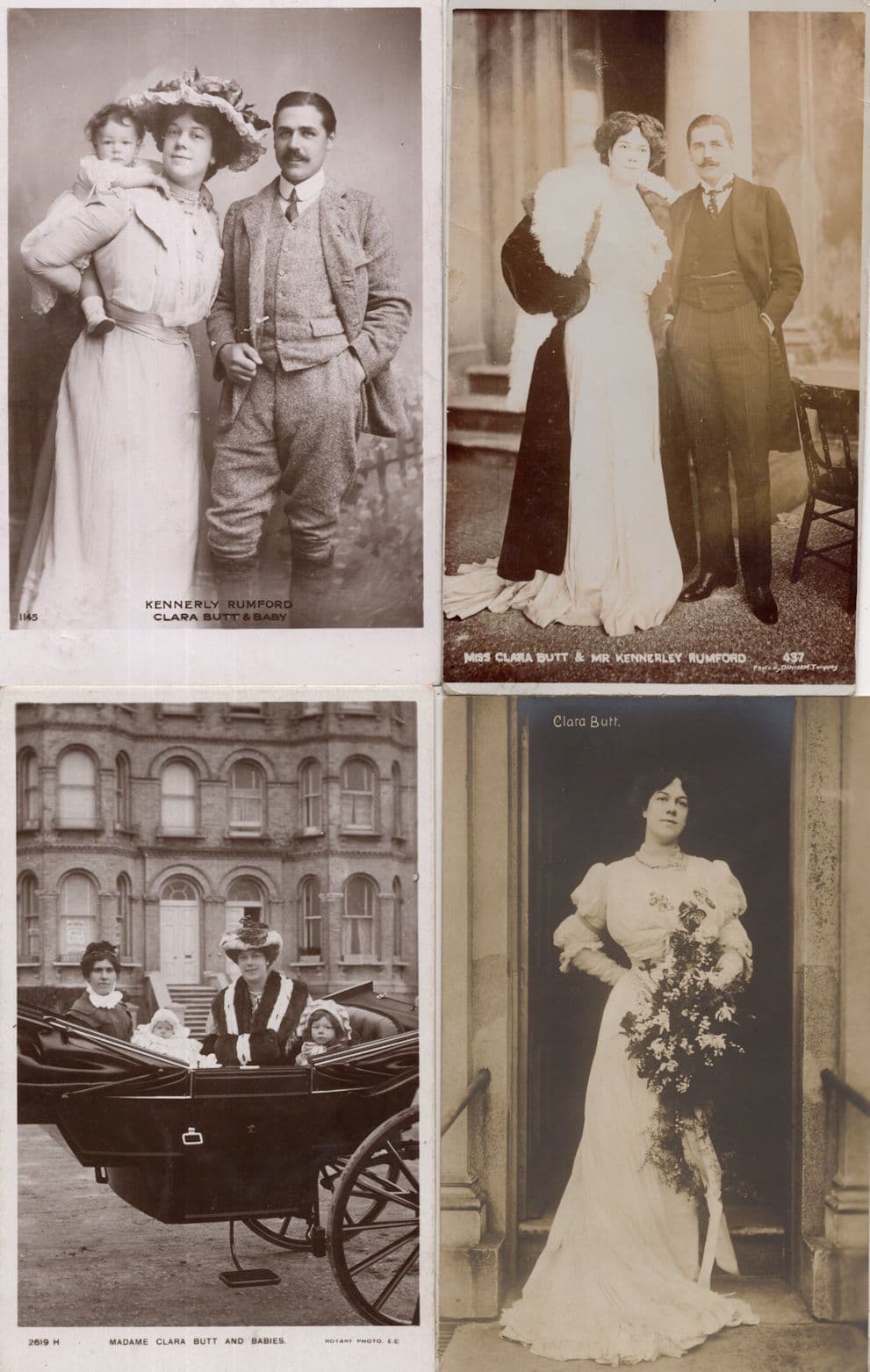 Clara Butt & Kennerly Rumford Opera Singer 4x Antique Rare Postcard s