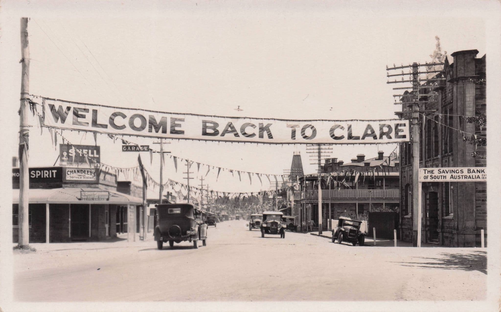 Clare Adelaide Shell Garage Festival Flags Australia Old RPC Postcard