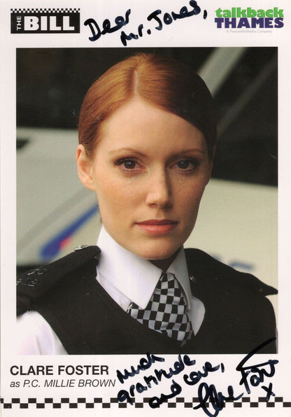 Clare Foster as PC Millie Brown The Bill Hand Signed Cast Photo & Letter