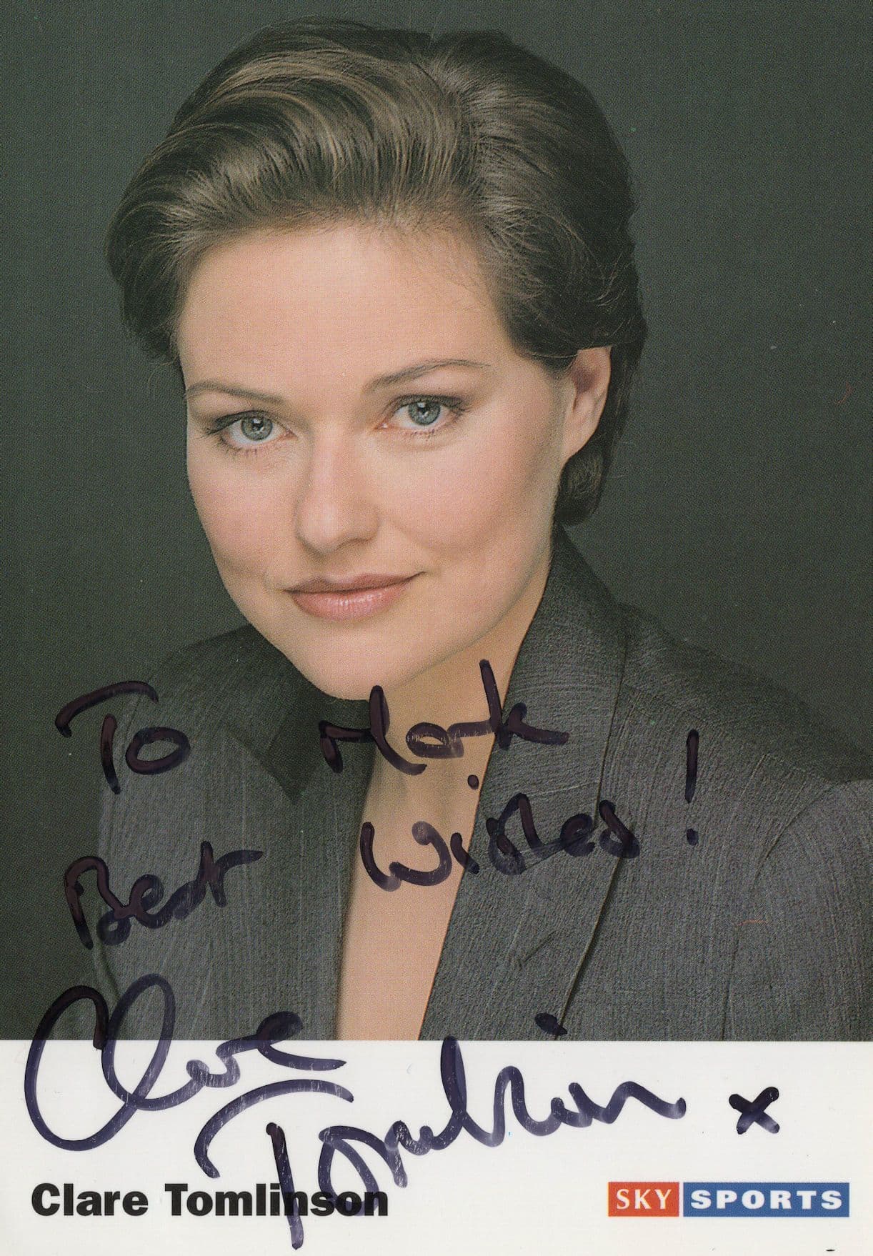 Clare Tomlinson Sky Sports Hand Signed Cast Card Photo