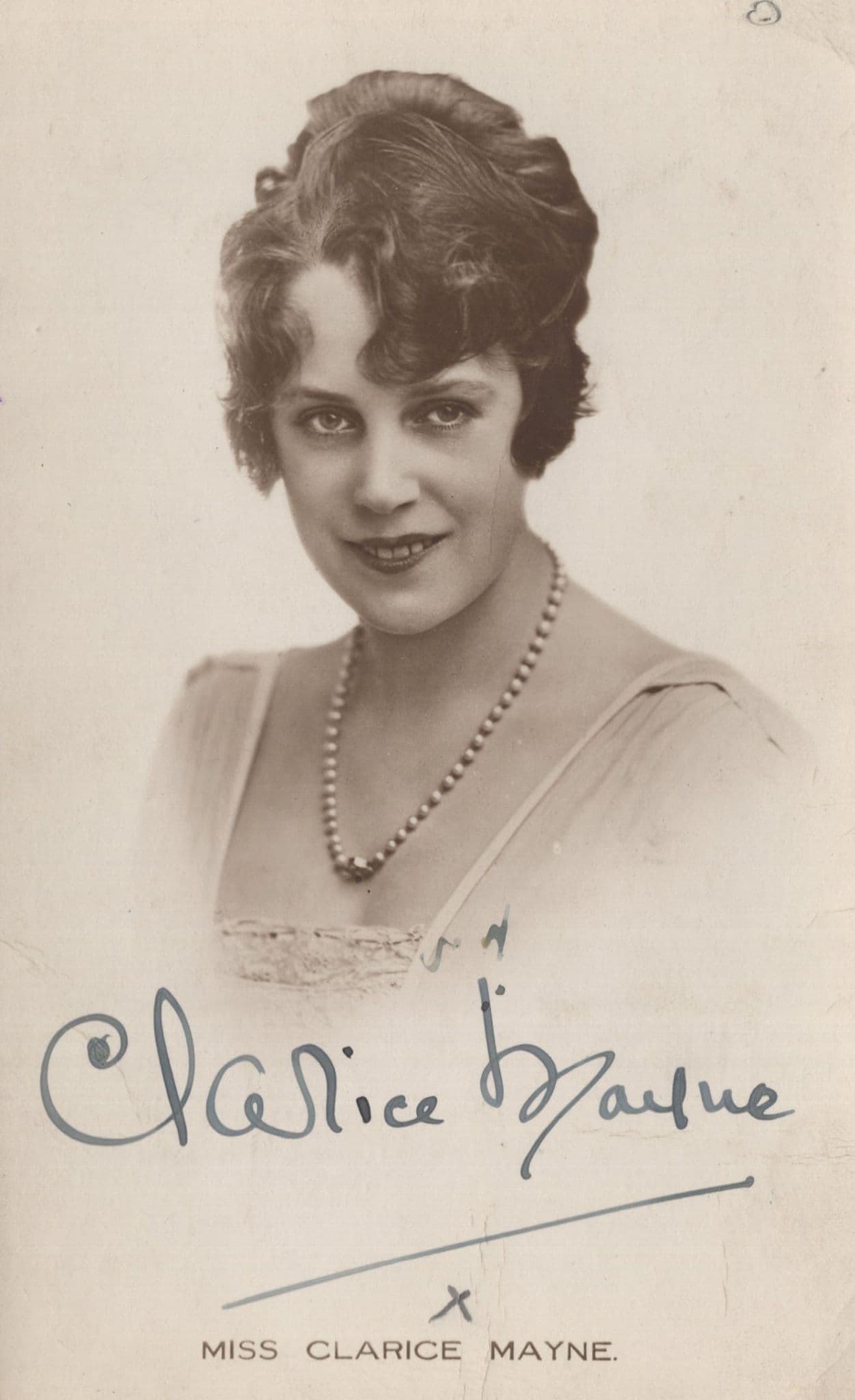 Clarice Mayne WW1 Pantomime Theatre Actress Hand Signed Photo