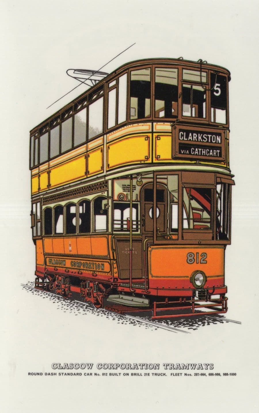 Clarkston No 5 Glasgow Corporation Scottish Tramways Bus Postcard
