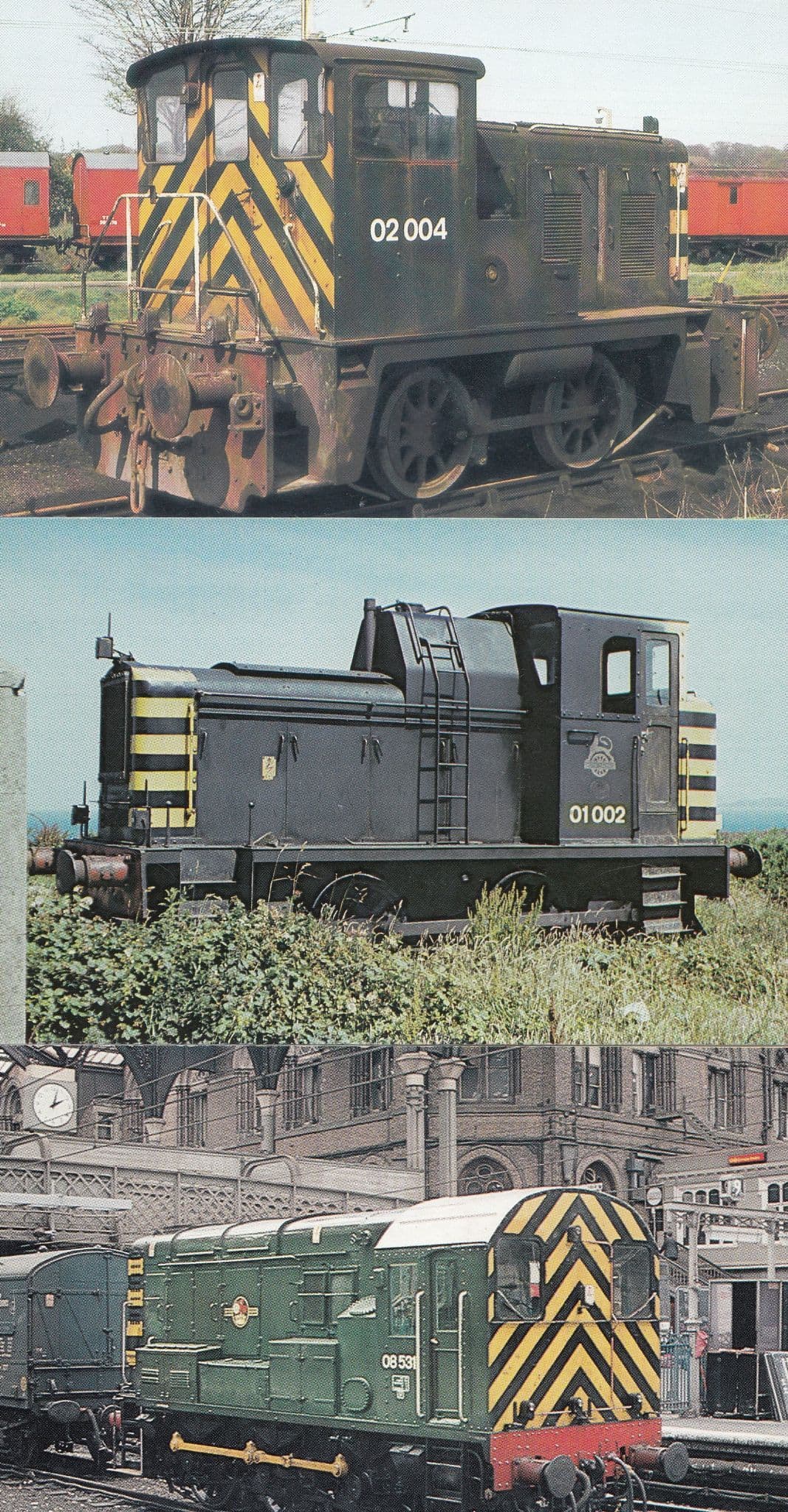 Class 08 Shunter 02 Liverpool Street Holyhead Quarry 3x Postcard s