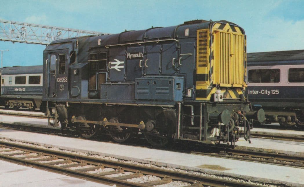 Class 08 Shunter No 08953 Train Plymouth Railway Station Postcard