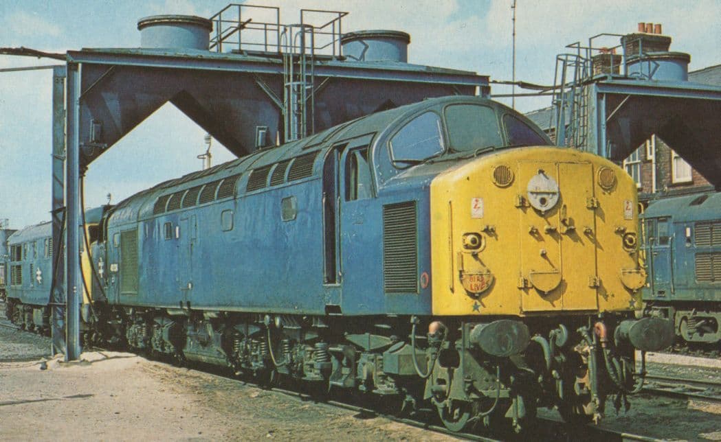 Class 40 D224 Train Lucania Doncaster Railway Shed 1979 Postcard