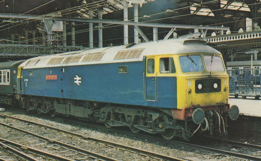 Class 47 Brush 180 D1775 Train at Liverpool Street Station Postcard