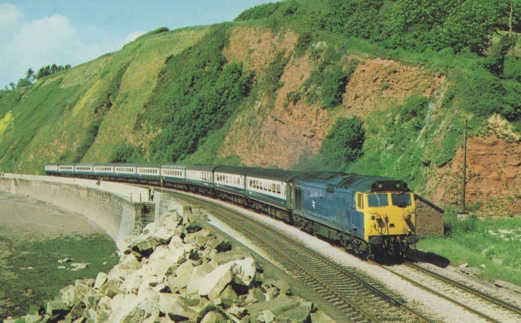 Class 50 Train No 50022 Anson at Parsons Tunnel Dawlish Postcard
