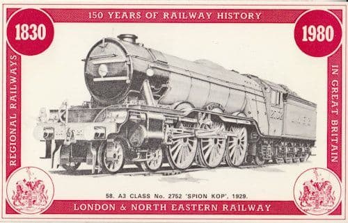 Class A3 2752 Spion KOP LNER Train Railway Postcard