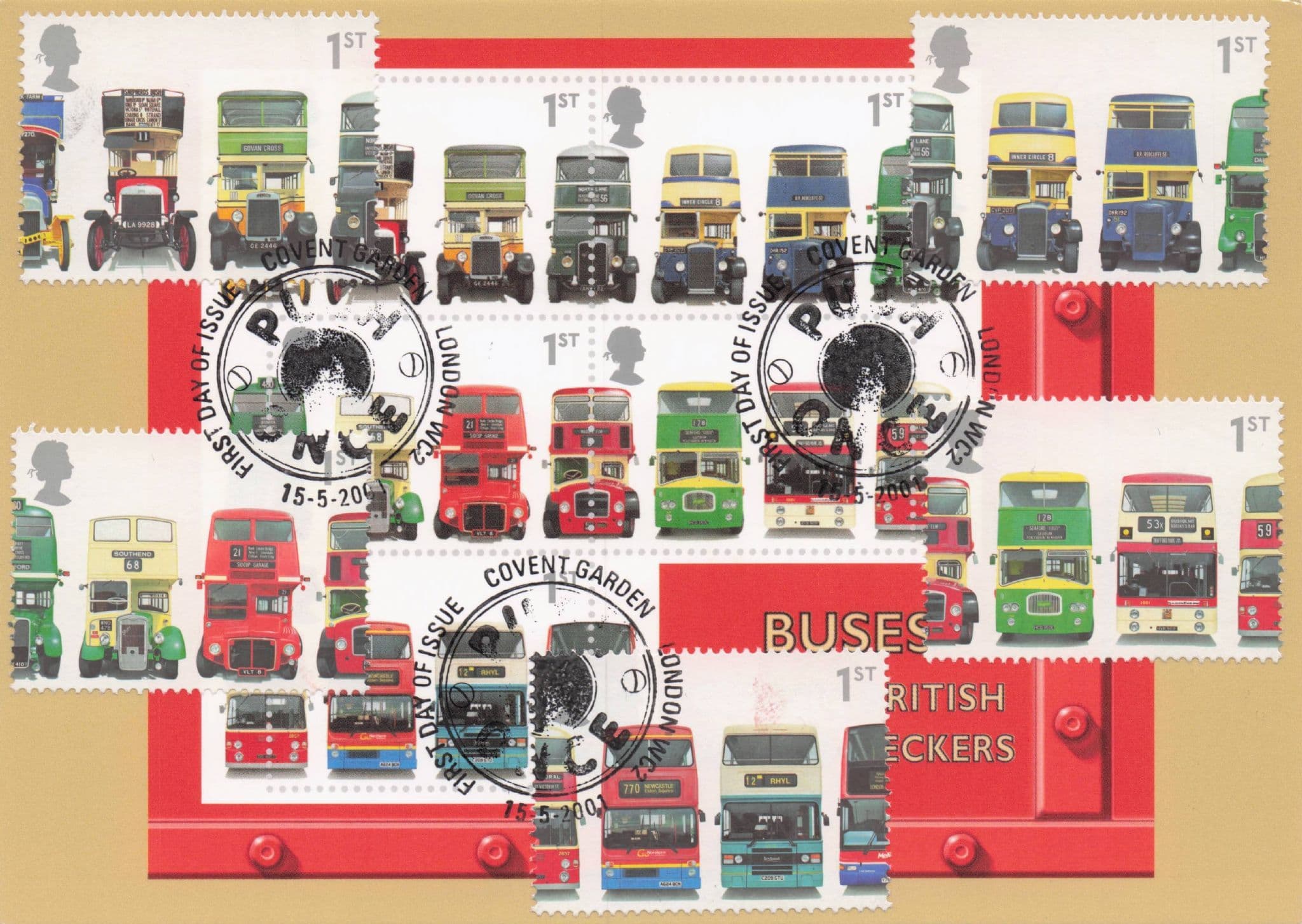 Classic British Double Decker London Bus First Day Cover Postcard