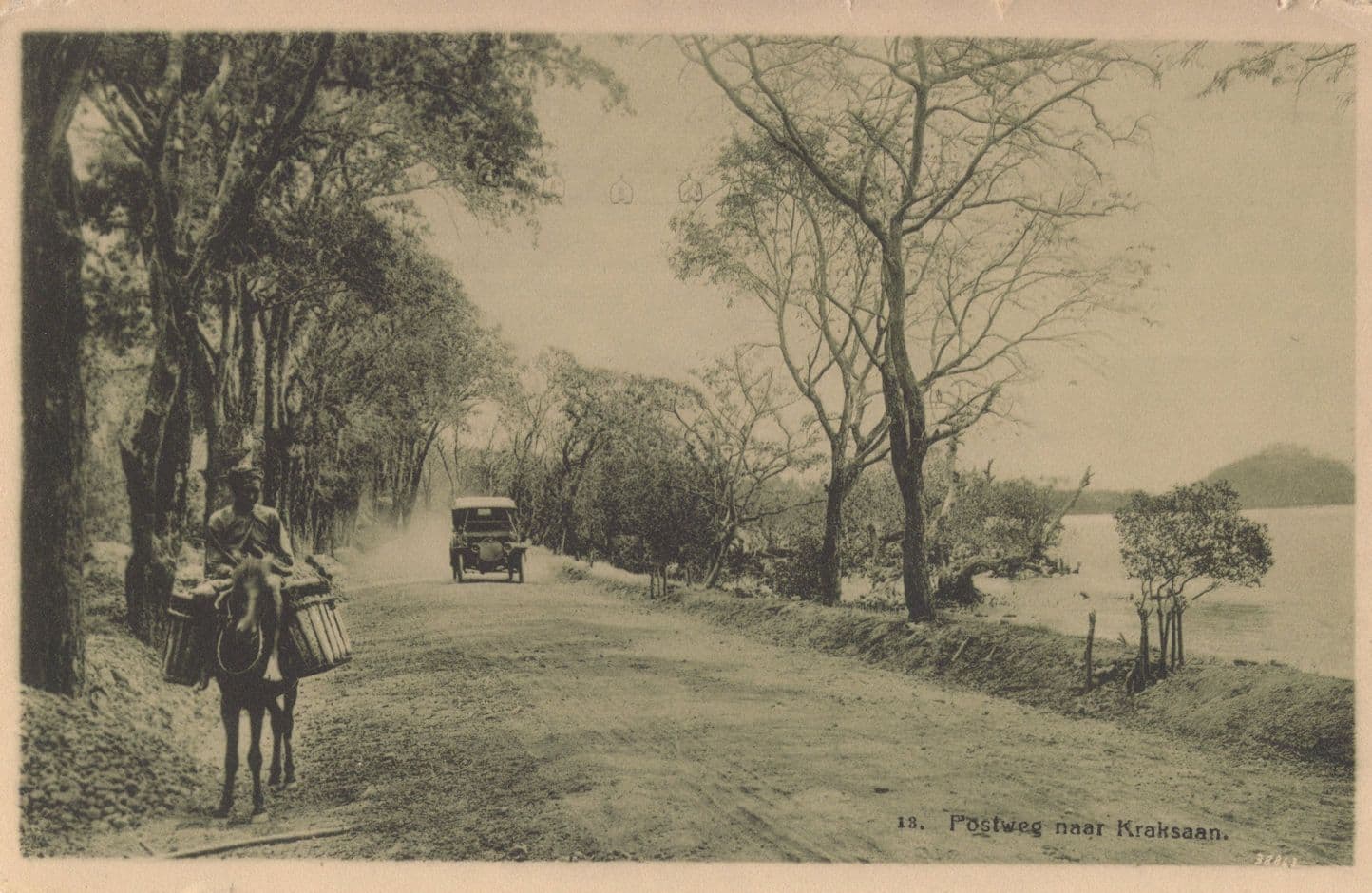 Classic Car Truck Postweg Kraksaan Indonesia Old Postcard