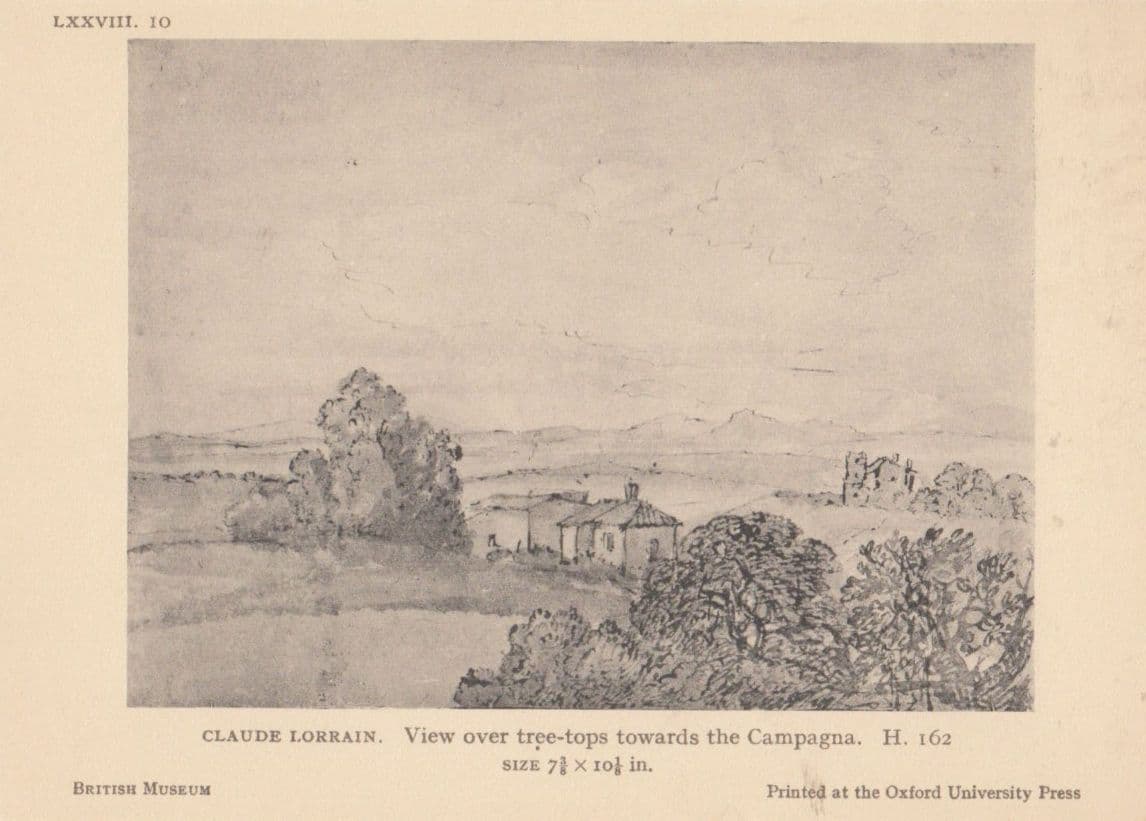 Claude Lorrain Campagna View Over Tree Tops Painting Postcard