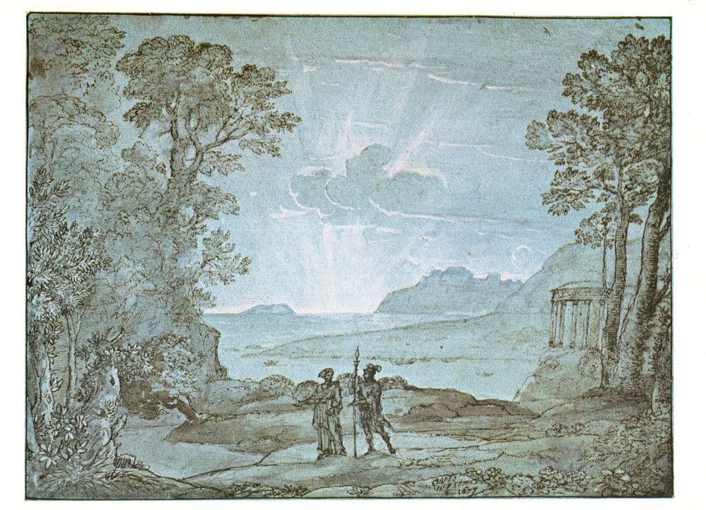Claude Lorrain Coast View With Aeneas & Cumaean Siby Painting Postcard