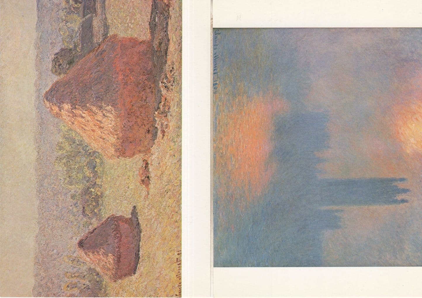 Claude Monet Mueles Fin De L'Ete 2x French Painting Postcard s