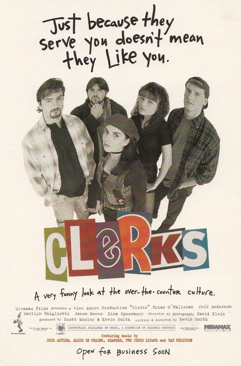 Clerks Movie Jeff Anderson Jason Neves Cinema Poster Advertising Postcard