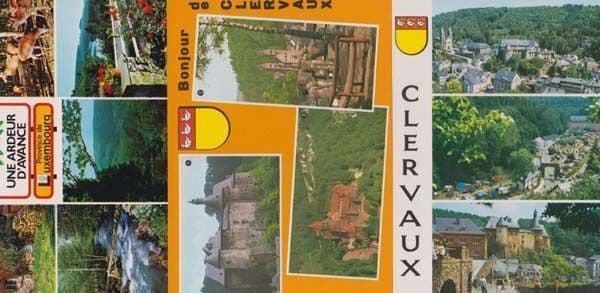 Clervaux Luxembourg Map Camping Forests 3x Postcard s