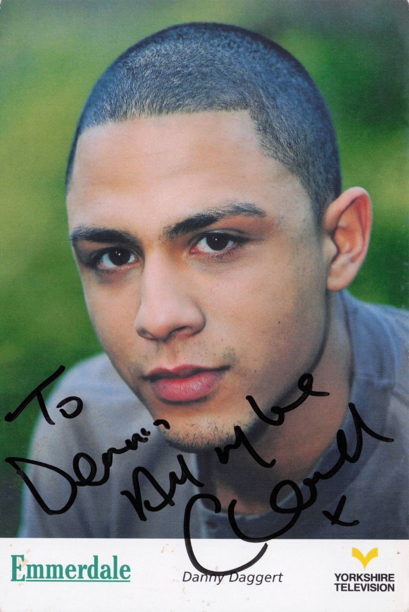 Cleveland Campbell Danny Daggert Emmerdale Hand Signed Cast Photo
