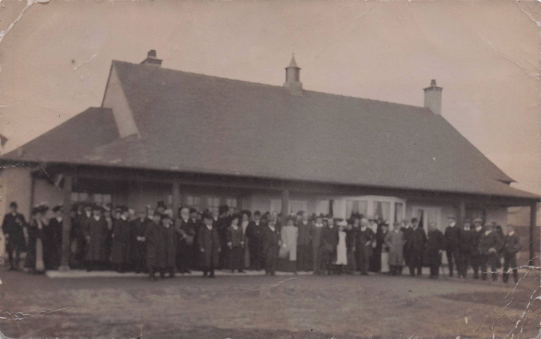 Clevelys School Antique Worn 1912 Lancashire Real Photo Postcard